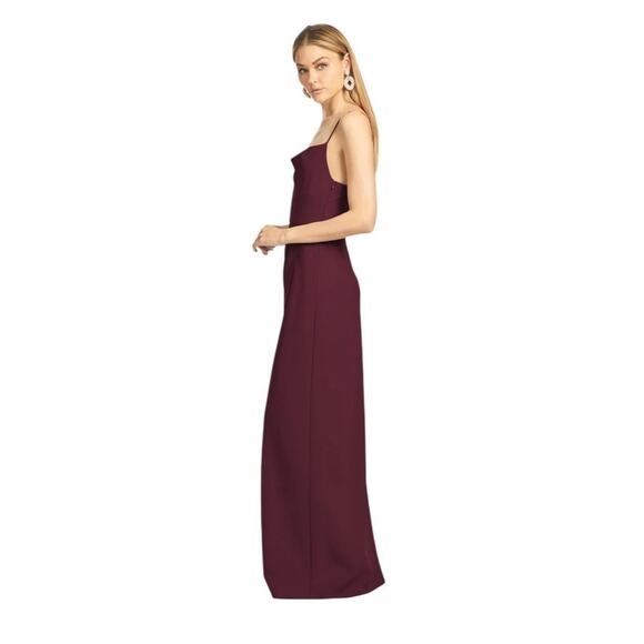 Sachin + Babi Size 16W NEW Stretch Crepe Paulina Formal Maxi Gown Deep Wine - Picture 3 of 9